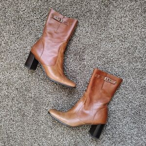 Vintage Steve Madden Gotyou Cognac Leather Calf Boots